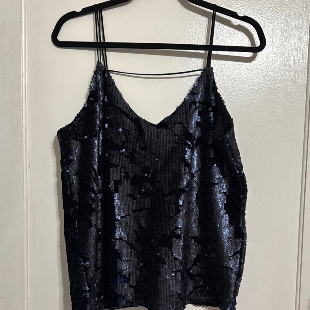 Sequin Black Camisole Top